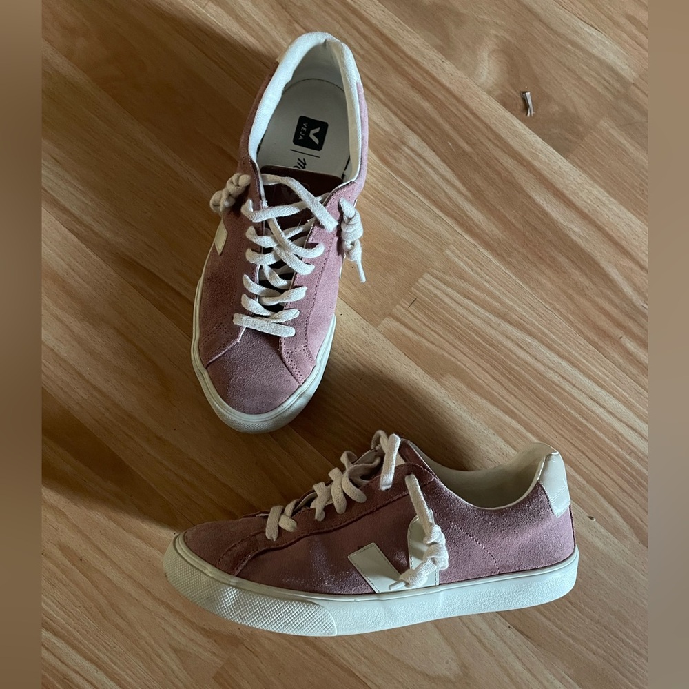 Ladies Veja Madewell Esplar Mauve Rose Pink Suede Sneakers - Sz 8